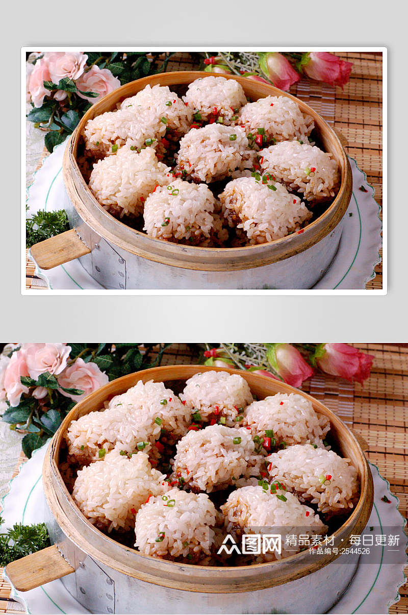 蒸糯米排骨美食图片素材