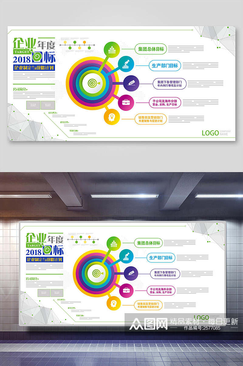 企业年度目标宣传展板素材