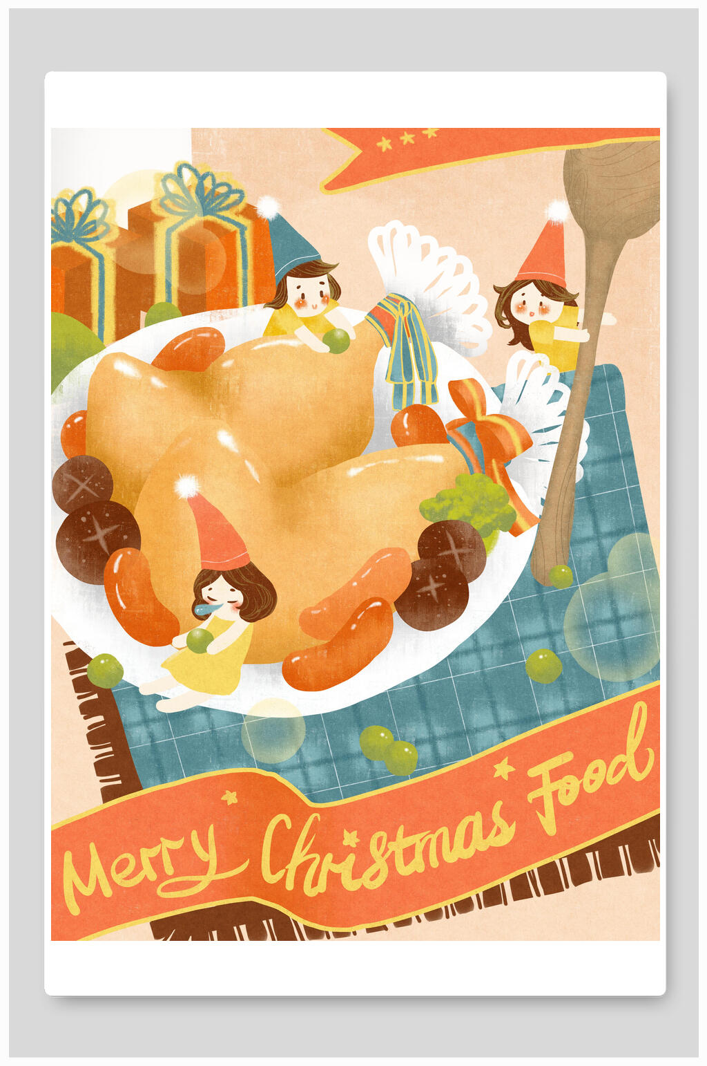 炸鸡夏日美食插画素材素材