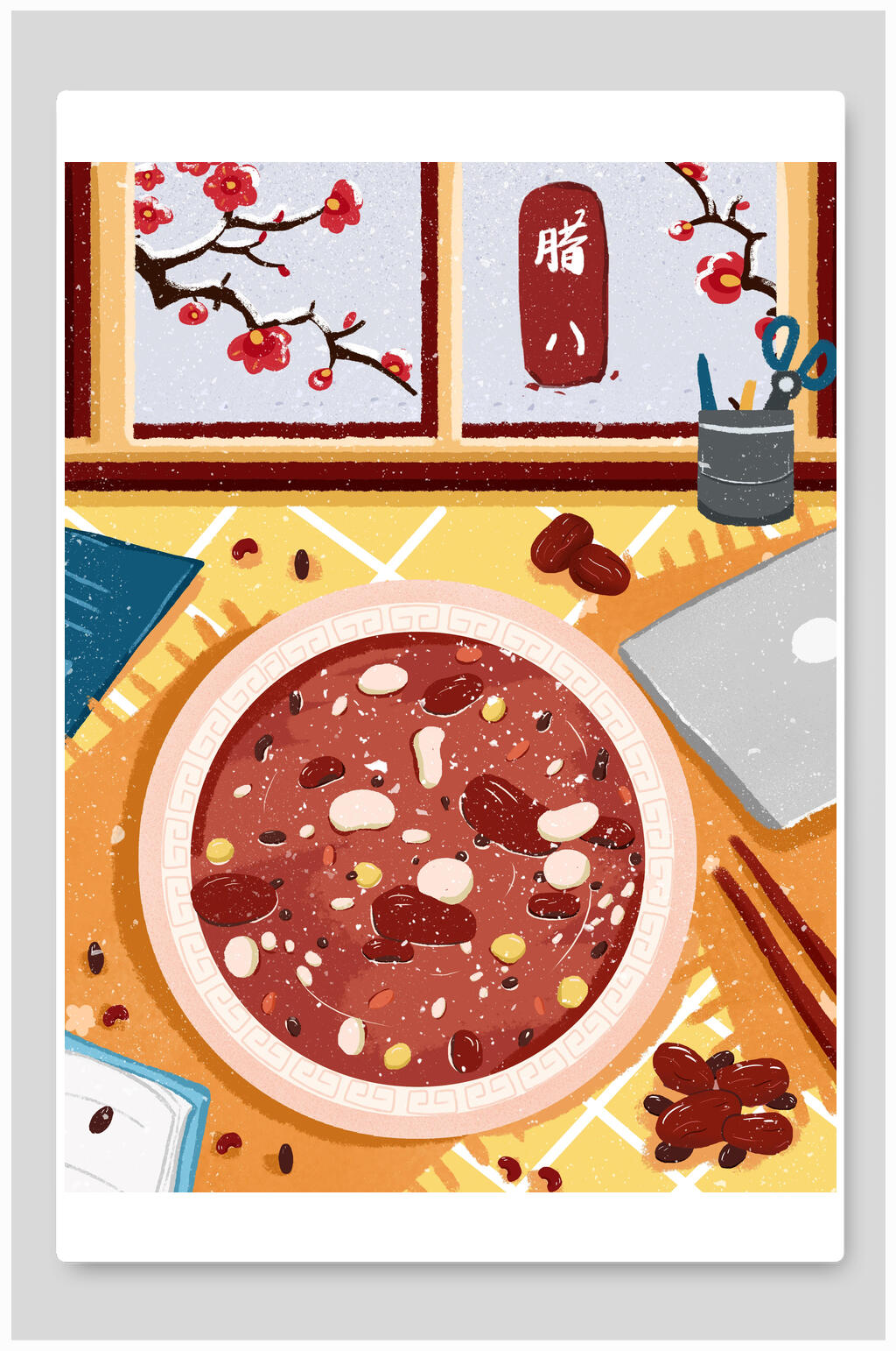 传统节日腊八节插画素材素材