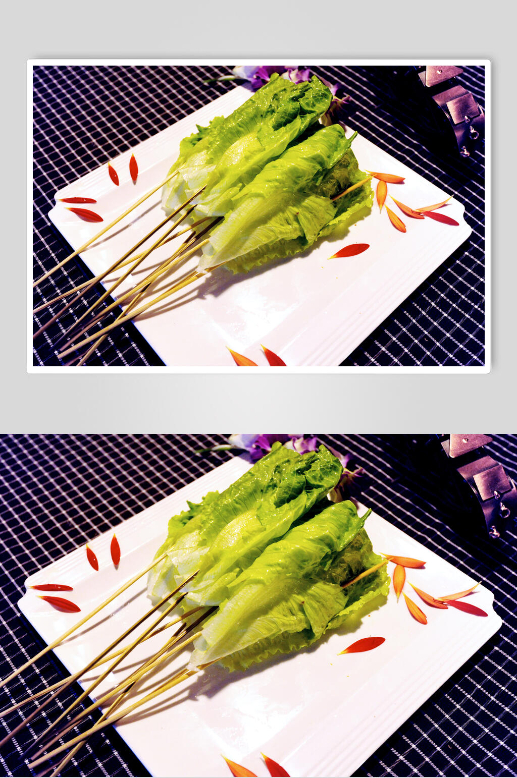 生菜烧烤串串美食高清图片素材