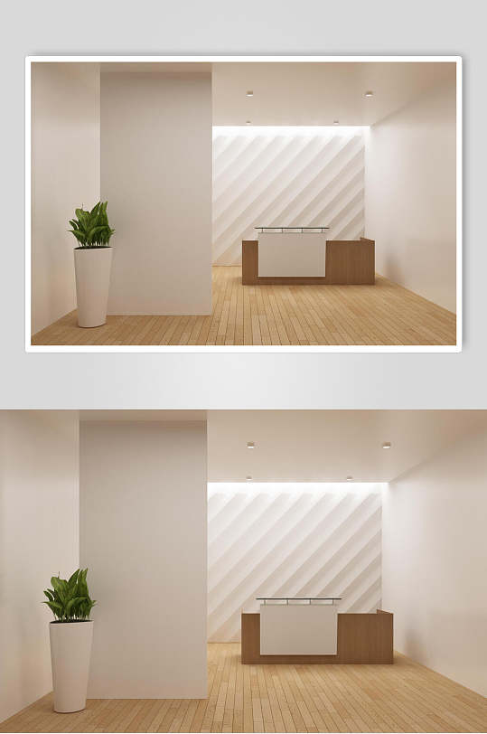 白色极简质感背景墙形象墙文化墙样机