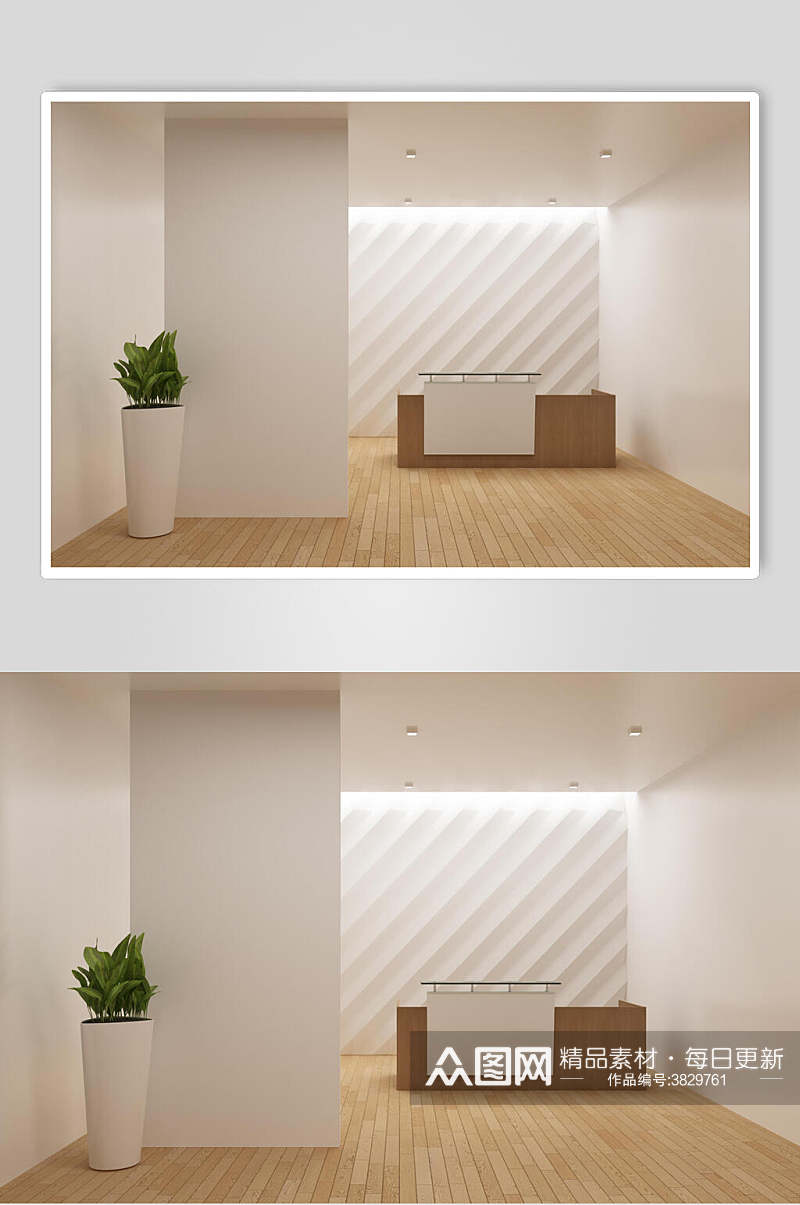 白色极简质感背景墙形象墙文化墙样机素材