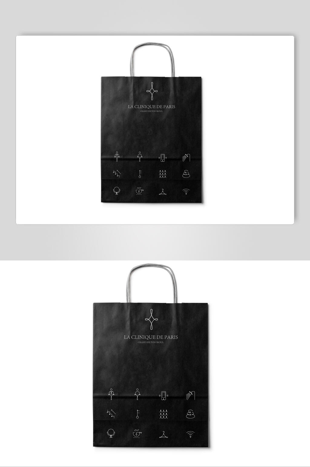 简笔画黑色手提袋样机素材