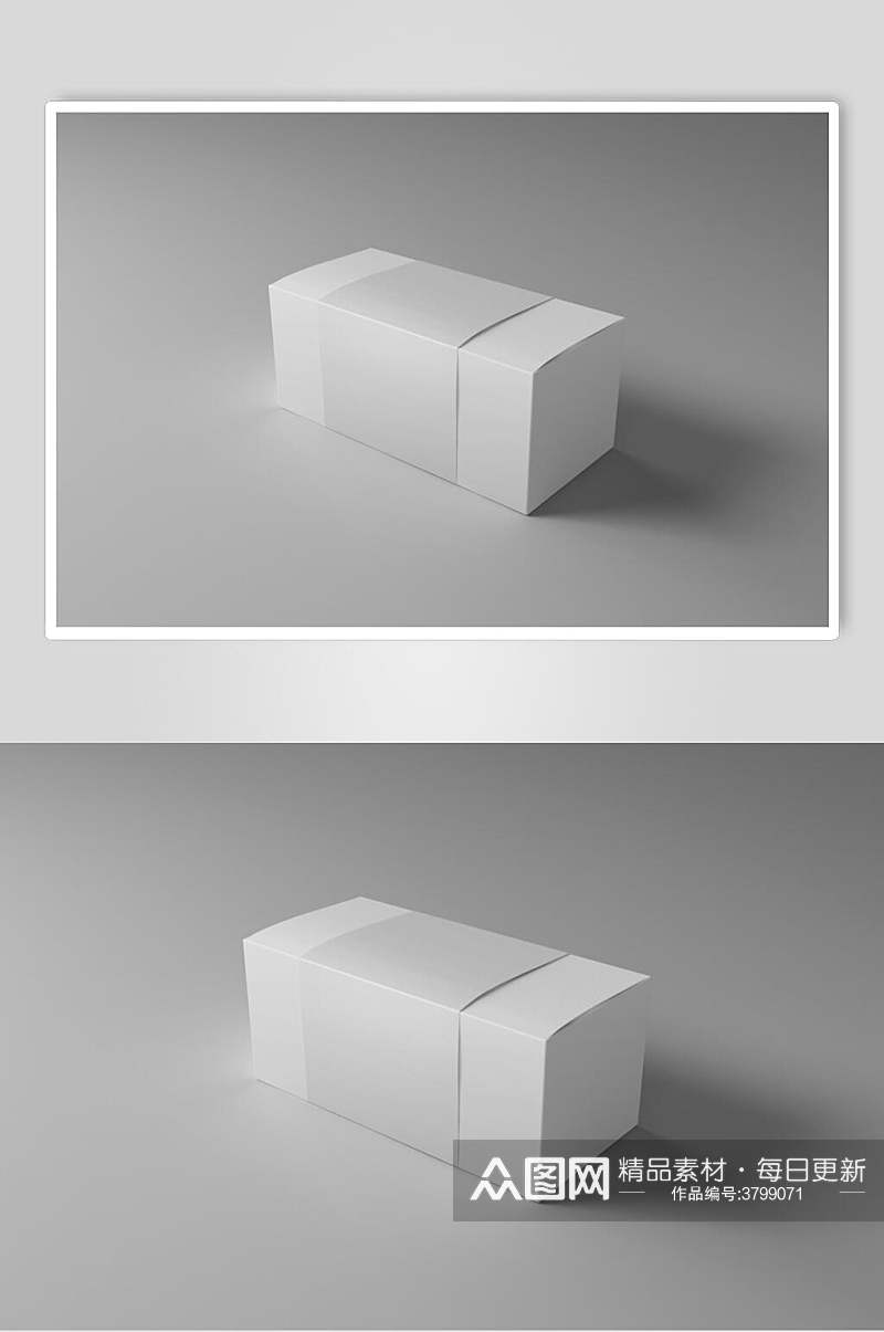 白色大气纸箱包装盒样机效果图素材