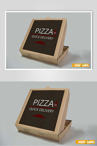 简约时尚披萨外卖打包盒样机