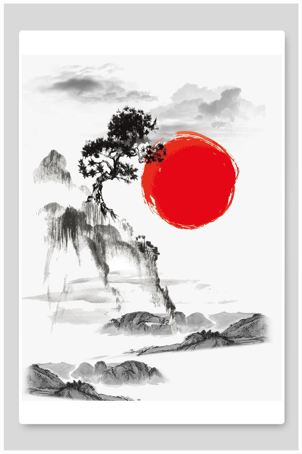水墨现代装饰画素材素材