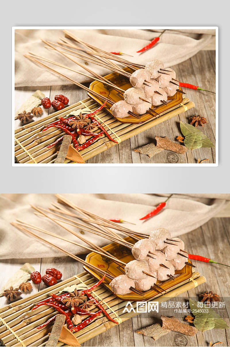 牛肉丸串串菜品图片素材