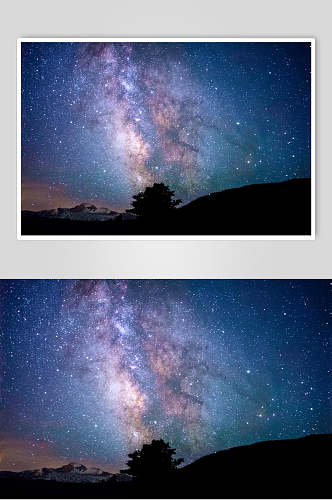 炫酷银河星空摄影图