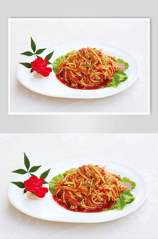 正宗美味鱼香肉丝食品摄影图片