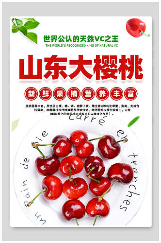 山东大樱桃水果食物宣传海报