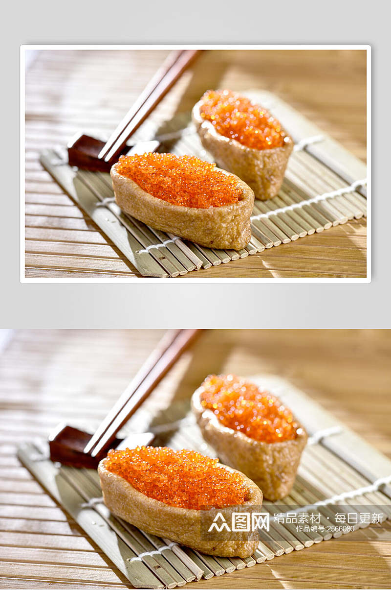 招牌鱼籽寿司食品摄影图片素材