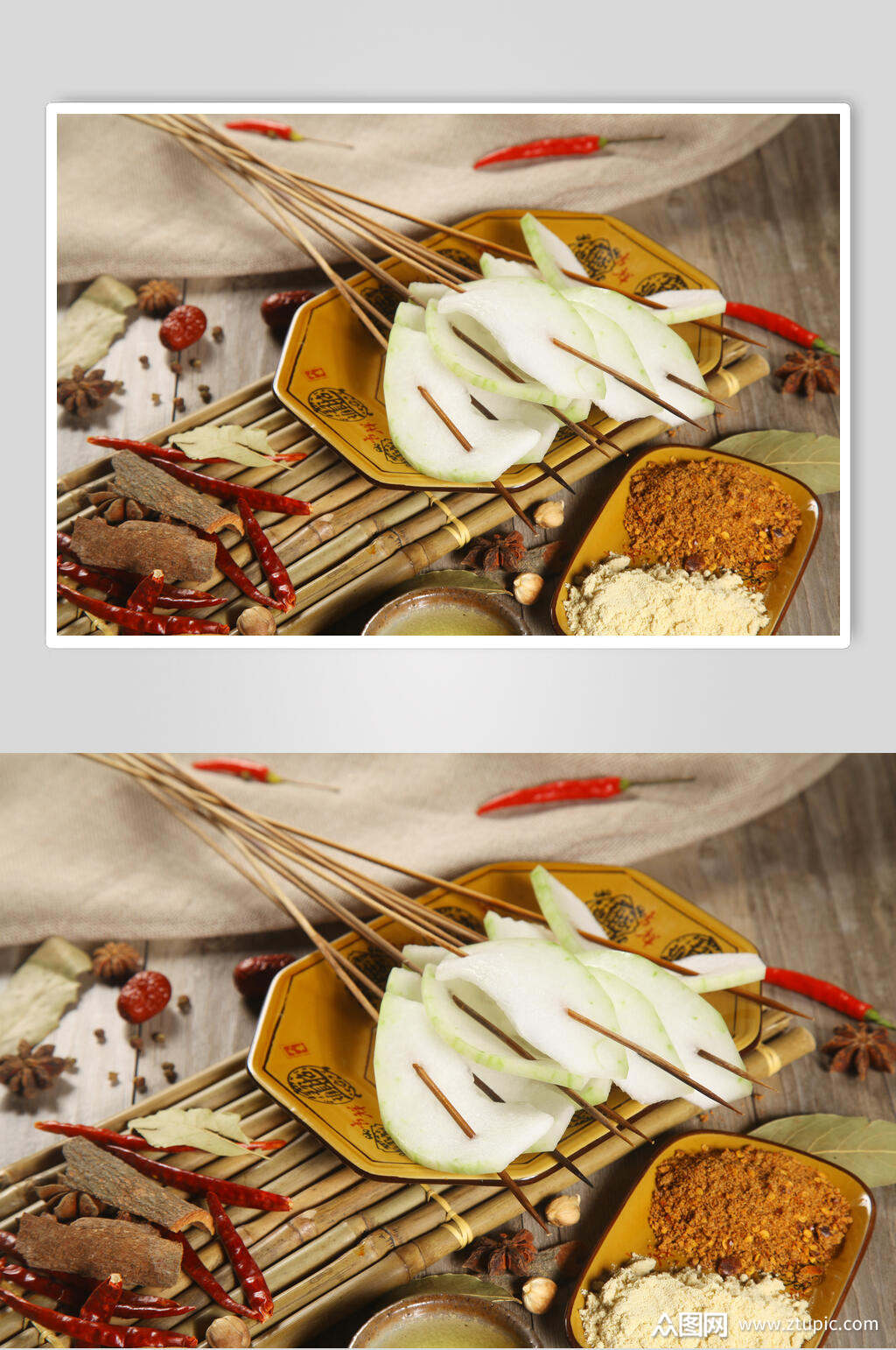 冬瓜片串串菜品图片素材