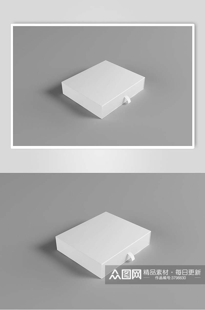 简约白色纸箱包装盒样机效果图素材