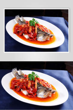 上什剁椒蒸桂鱼美食图片