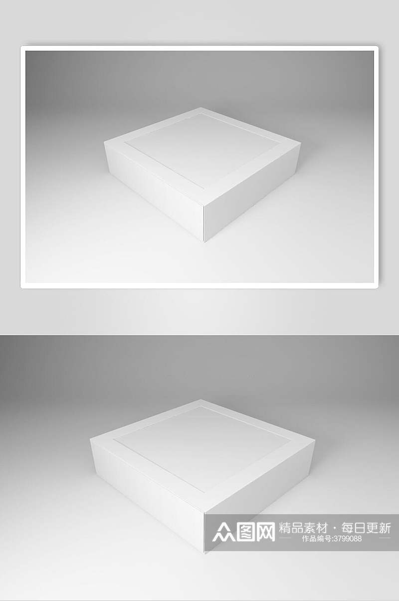 白色方形纸箱包装盒样机素材