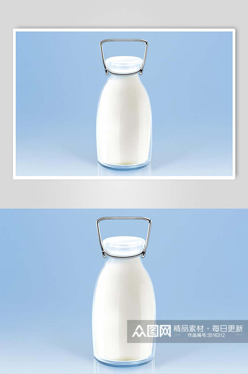 小清新水牛奶写实图标设计元素素材