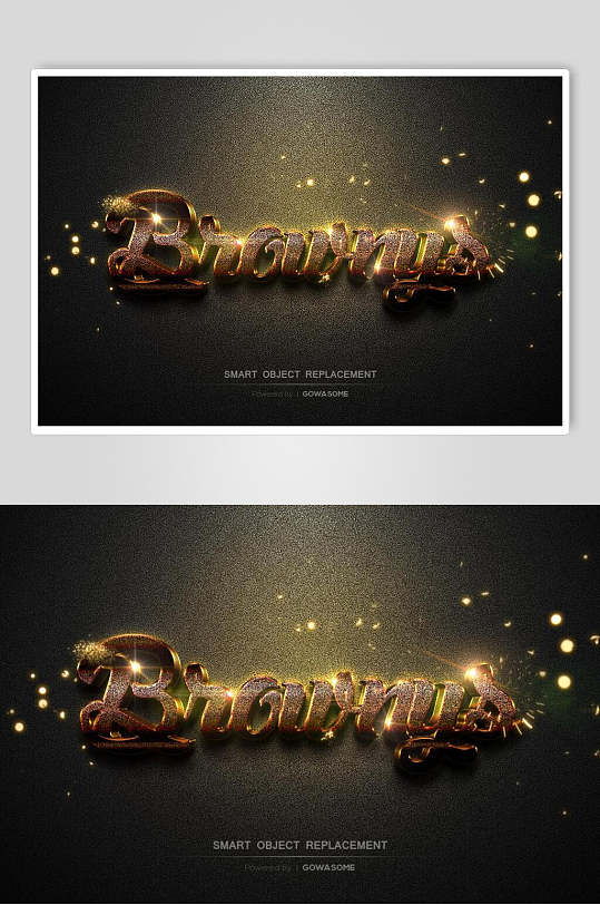 渐变黑金英文高级感创意字体展板