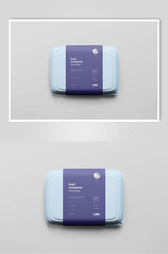 蓝紫色外卖打包盒样机