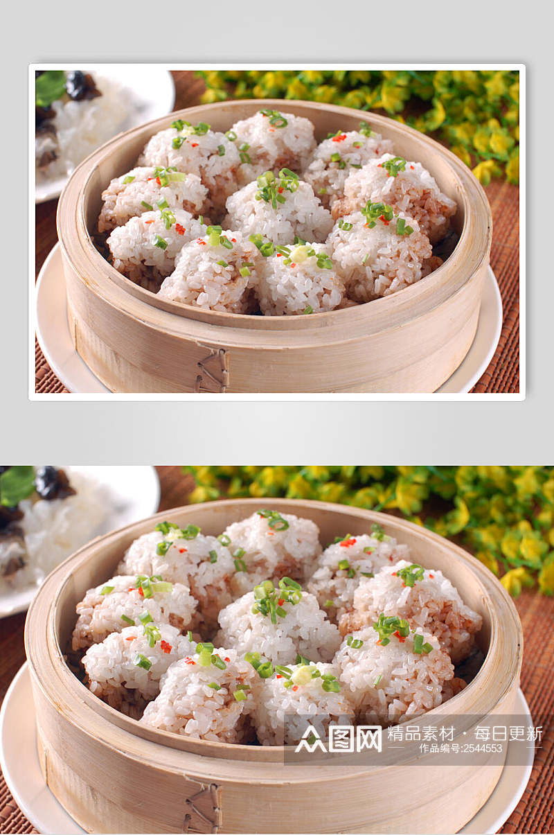 热糯米蒸排骨美食图片素材