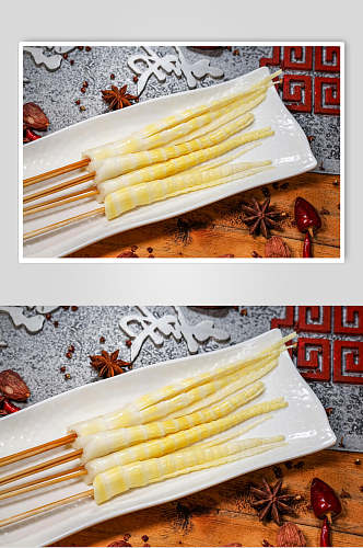 美味竹笋烧烤串串美食高清图片