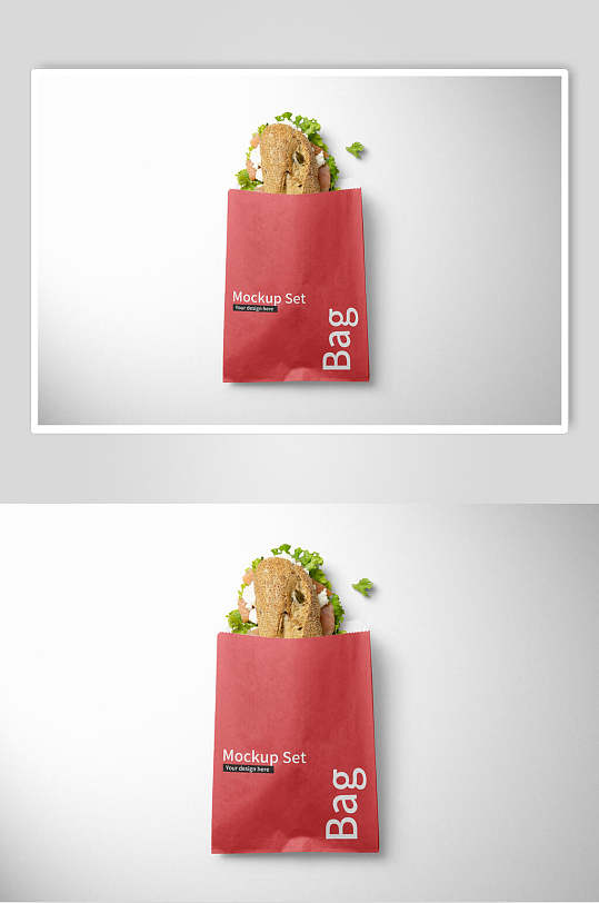 汉堡食品纸袋包装样机