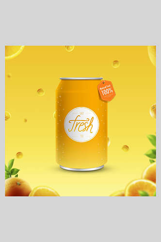 创意黄色橙汁饮料海报背景
