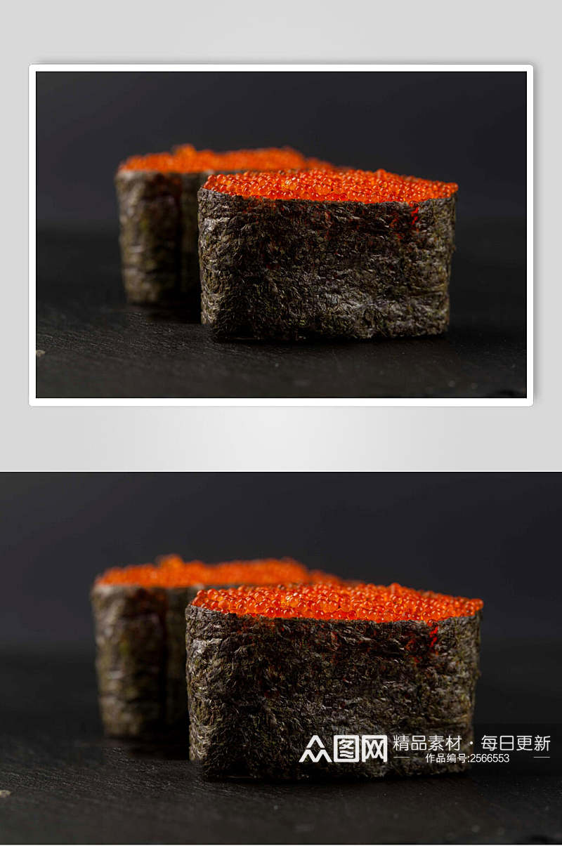 黑底鱼籽寿司摄影图片素材