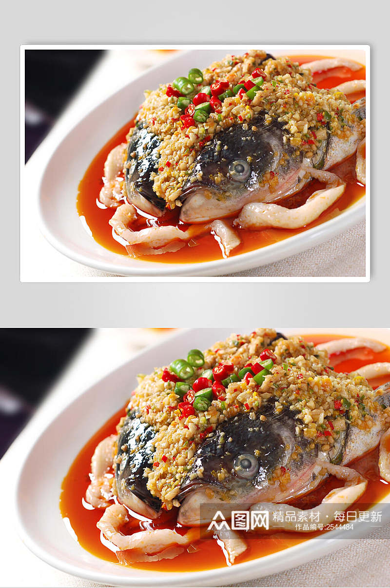 蒸菜剁椒鱼头美食图片素材