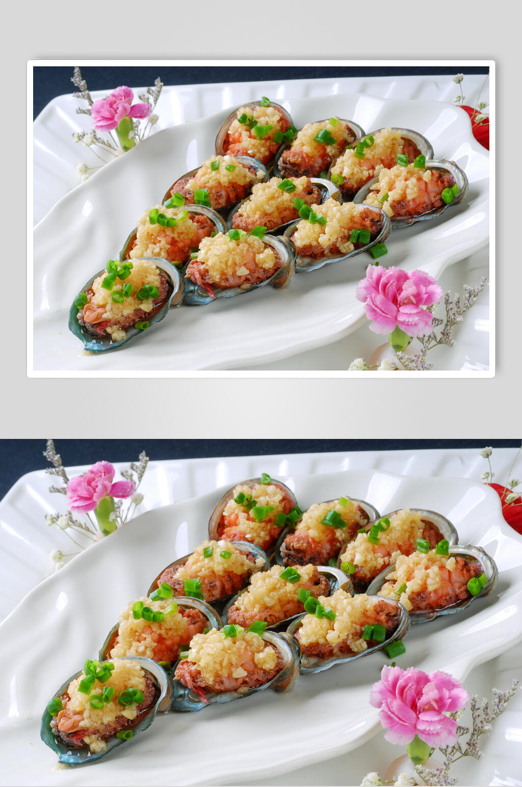 蒸蒜茸蒸鲜鲍美食图片素材