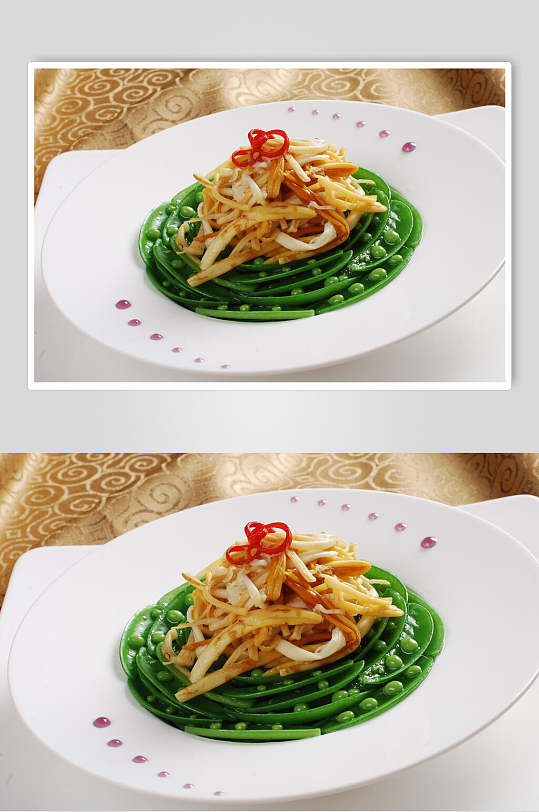 密豆金针菇食物高清图片