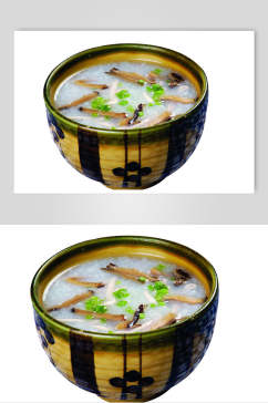 香菇鸡丝粥食物摄影图片