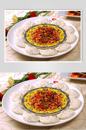 鸡米芽菜食品摄影图片