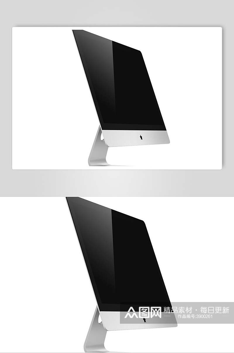 创意大气黑色台式电脑显示器样机素材