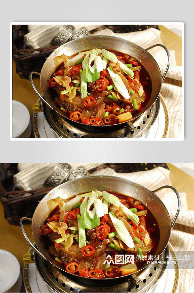 干锅带皮黄牛肉食物图片素材
