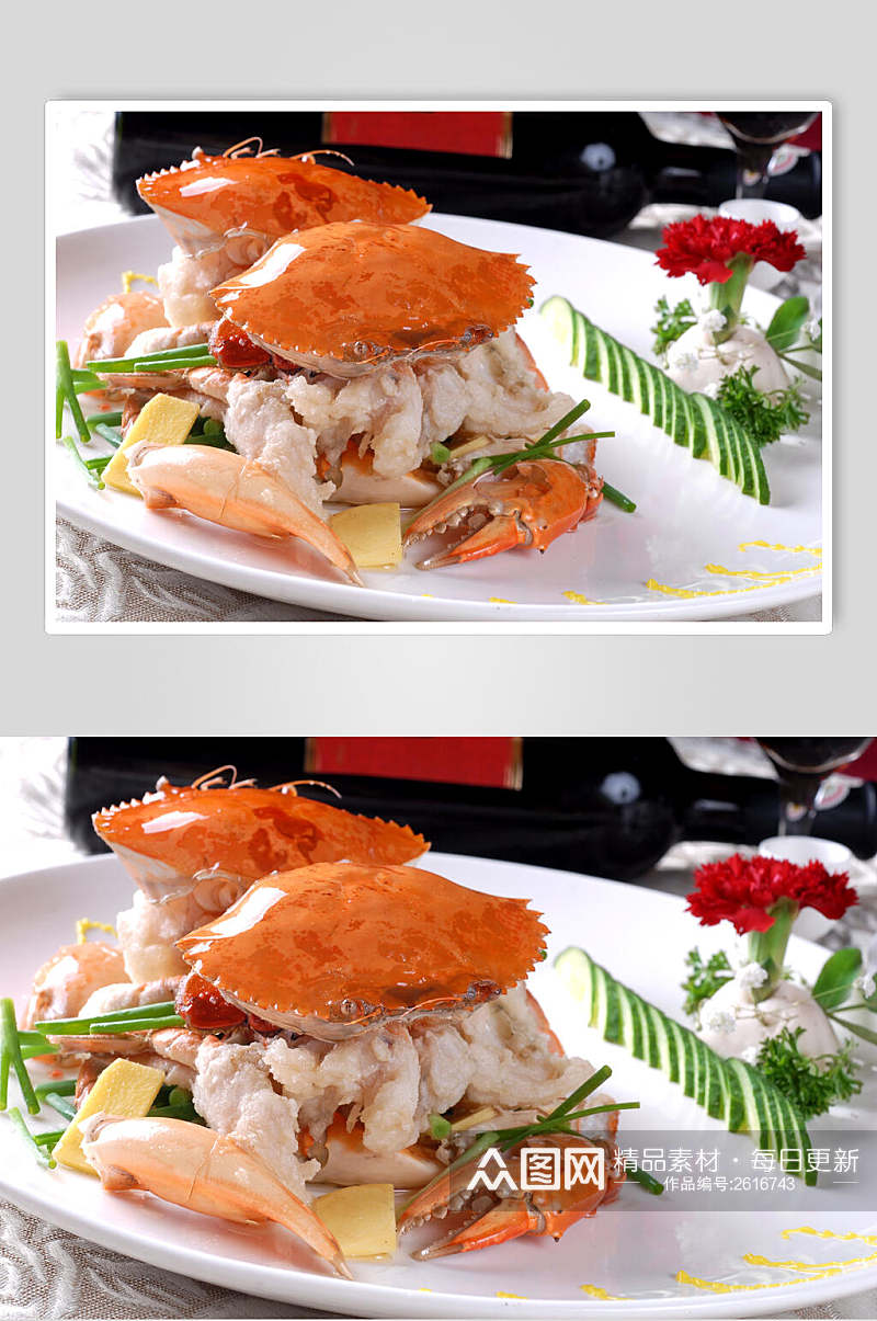 姜葱焗肉蟹餐饮摄影图片素材
