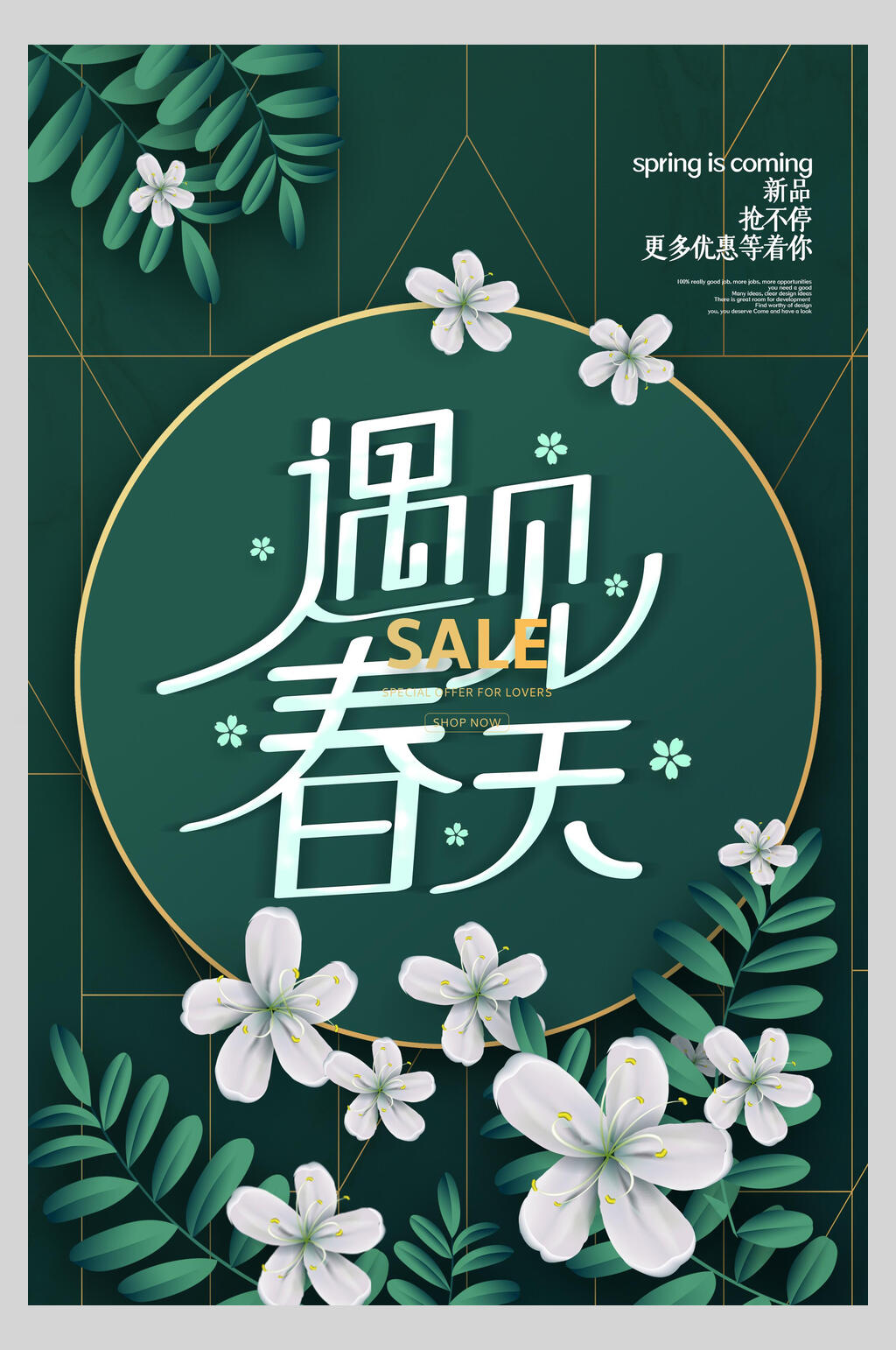 遇见春天电商春季上新海报素材