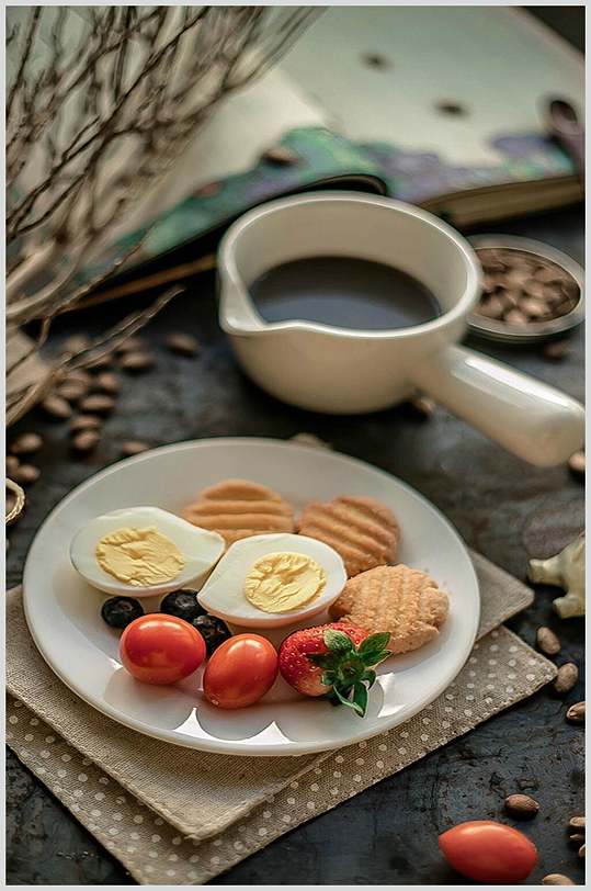 早餐西式糕点摄影图