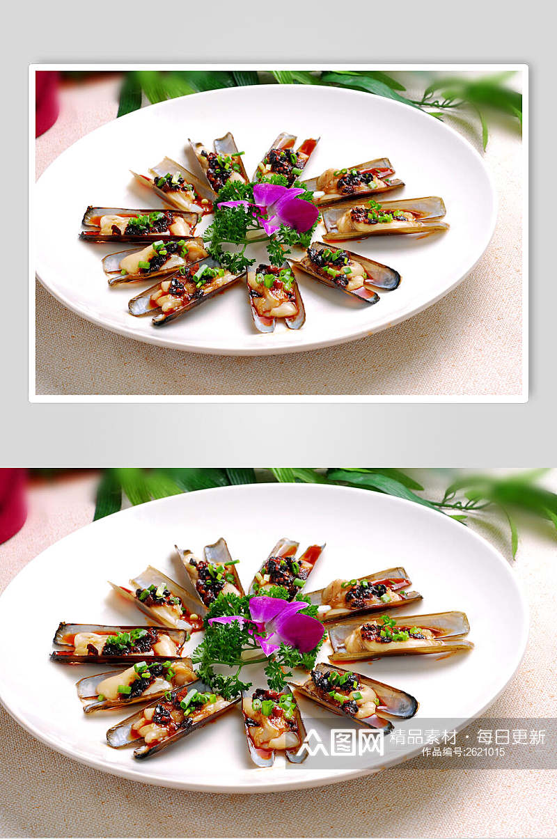 海鲜豉汁圣子皇食物摄影图片素材