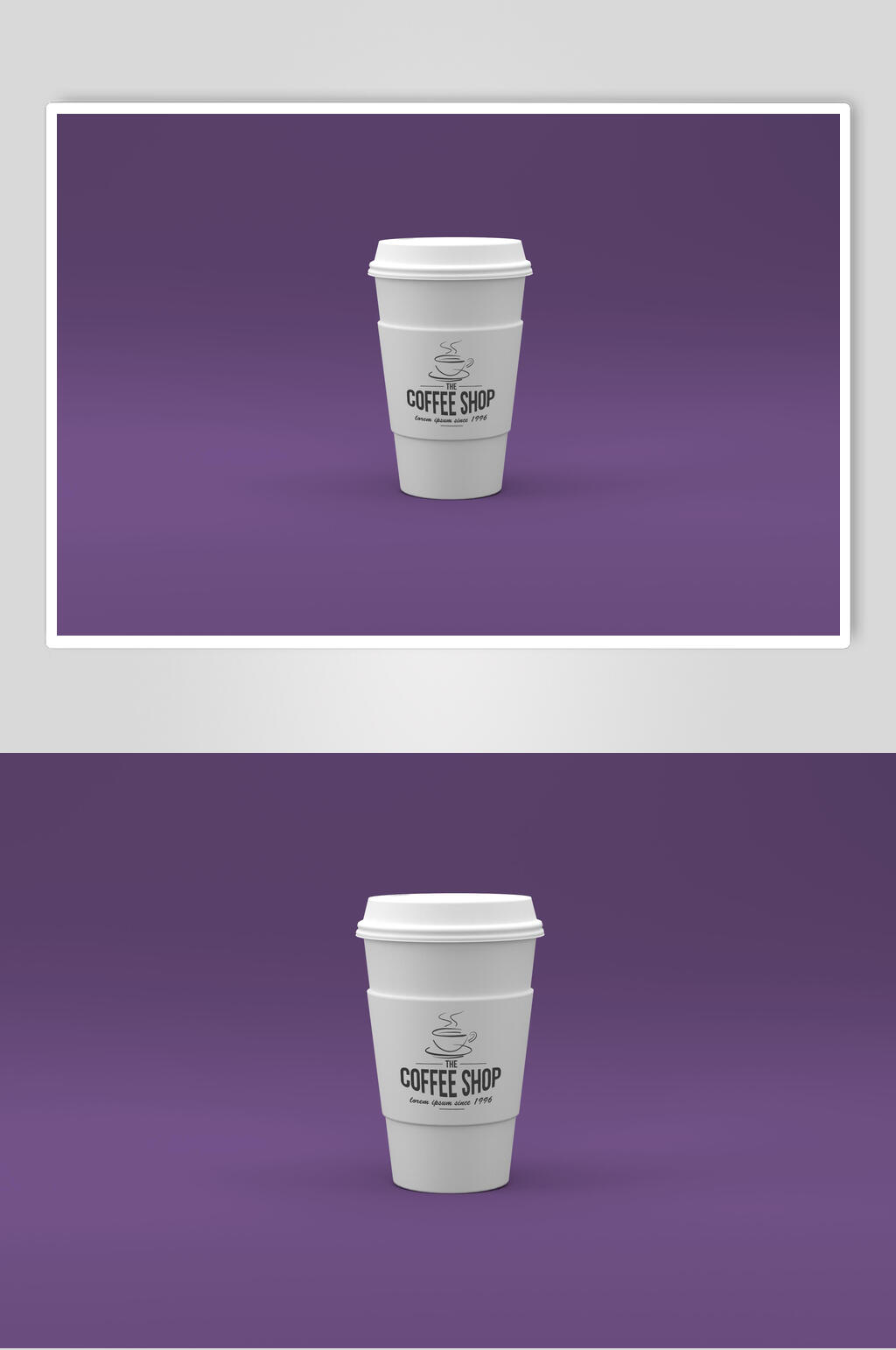 紫色咖啡杯咖啡VI品牌样机素材
