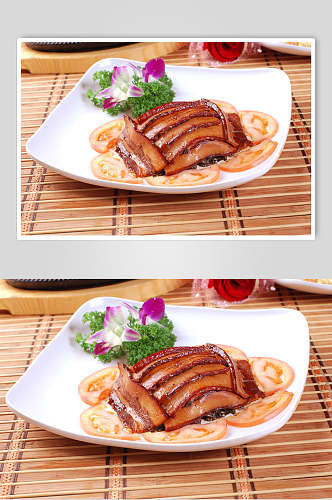 秘制梅菜扣肉食物摄影图片