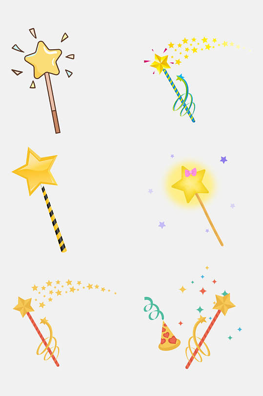 缤纷时尚魔法棒仙女棒卡通免抠素材