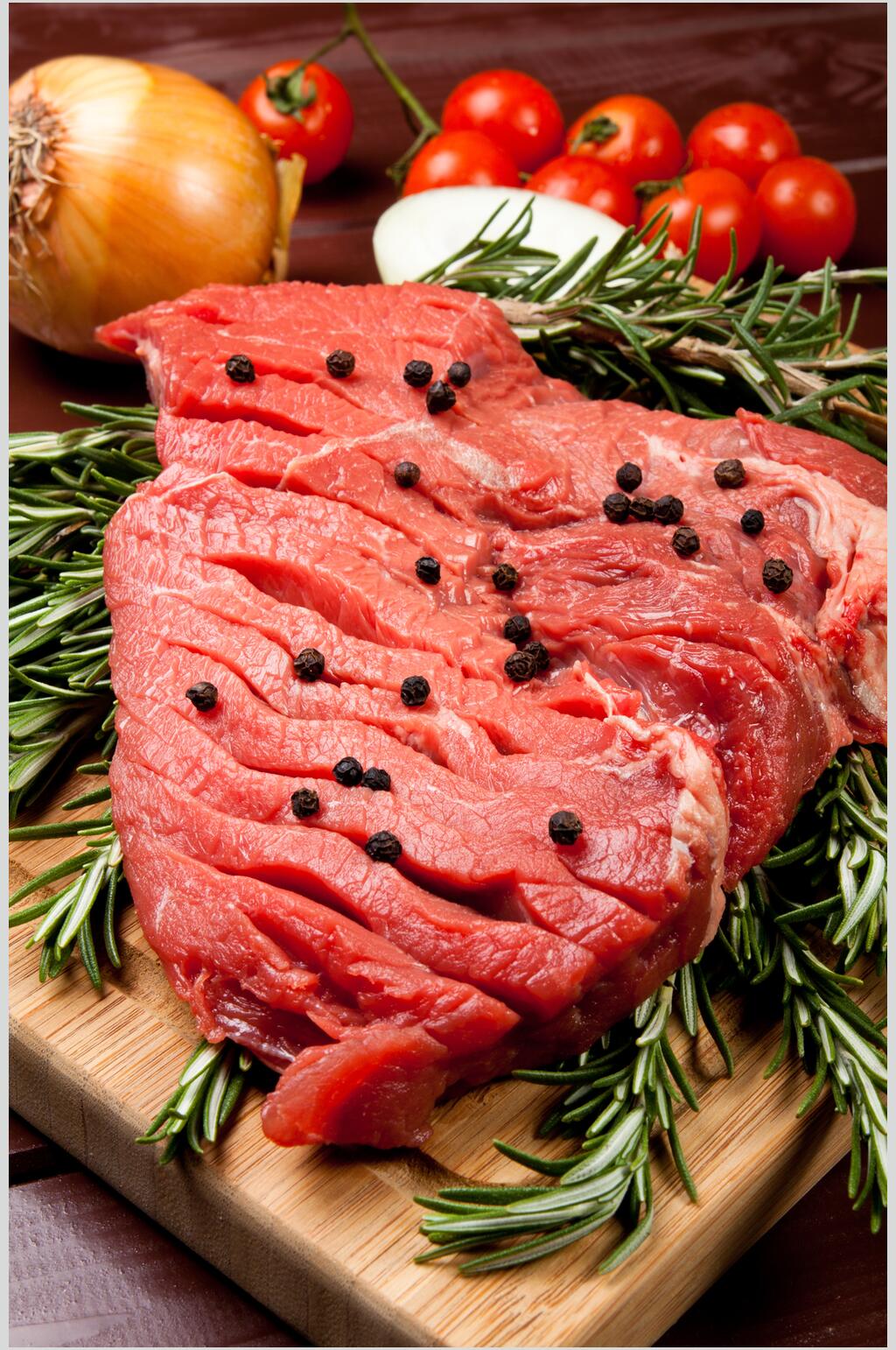 新鲜特色食物肉片摄影图素材