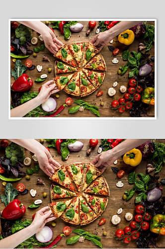 招牌餐饮食品蔬菜披萨图片