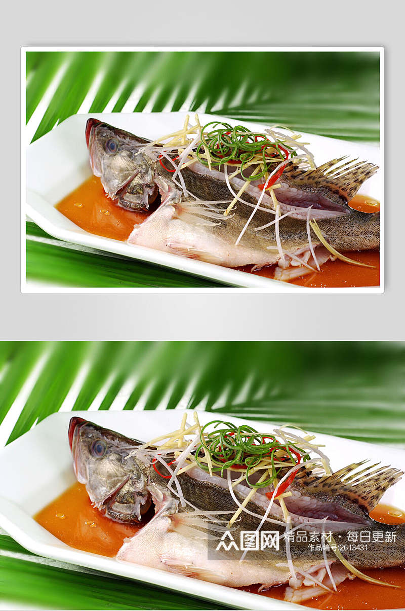 海河鲜清蒸桂鱼餐饮摄影图片素材