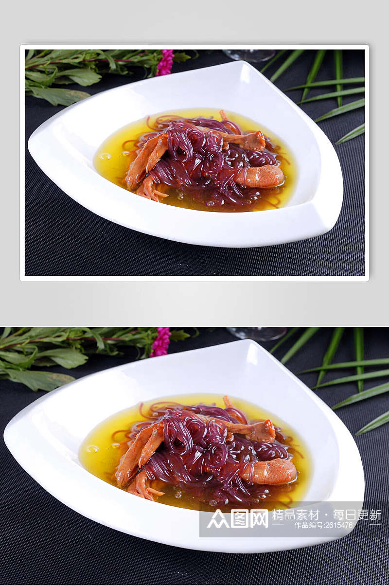 紫薯粉捞鹅掌摄影图片素材