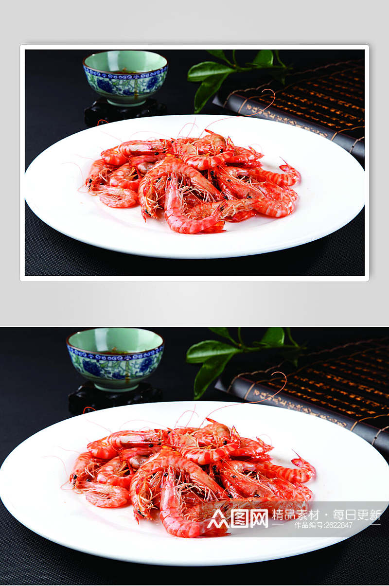白灼基围虾食品摄影图片素材