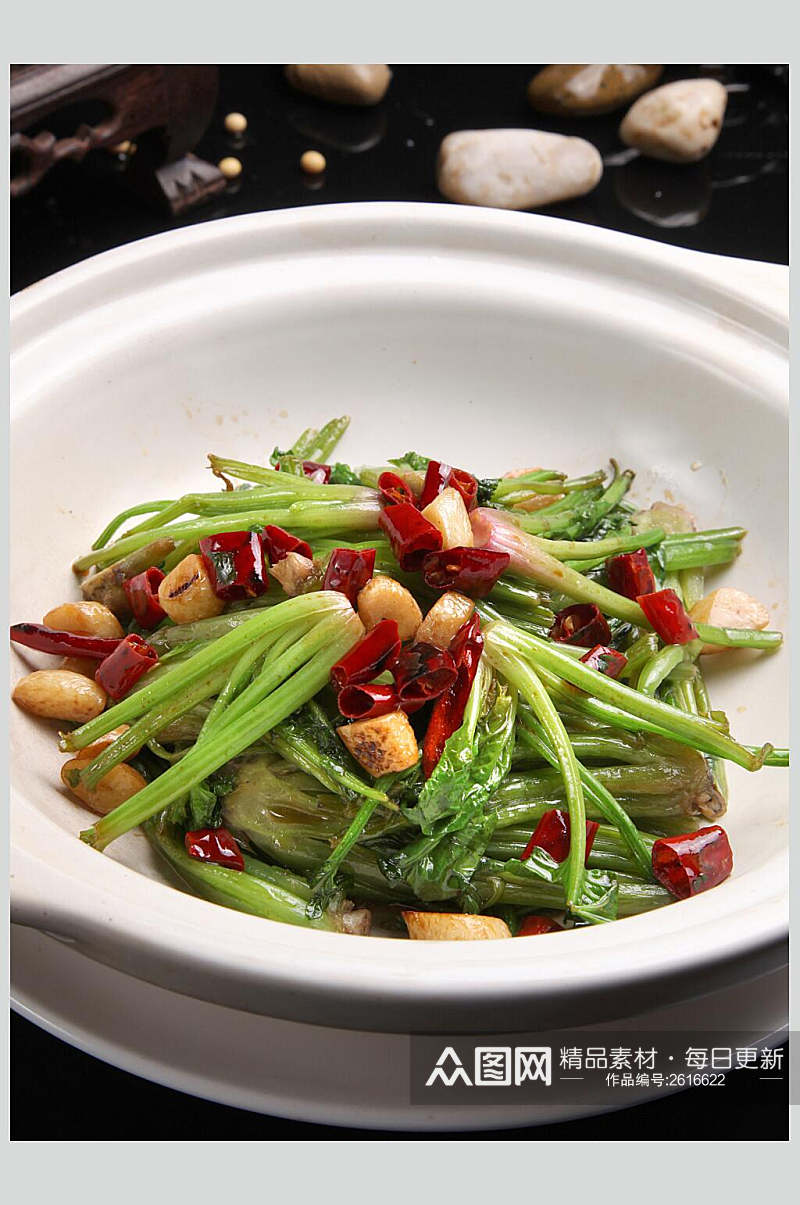 砂锅菠菜杆食物摄影图片素材