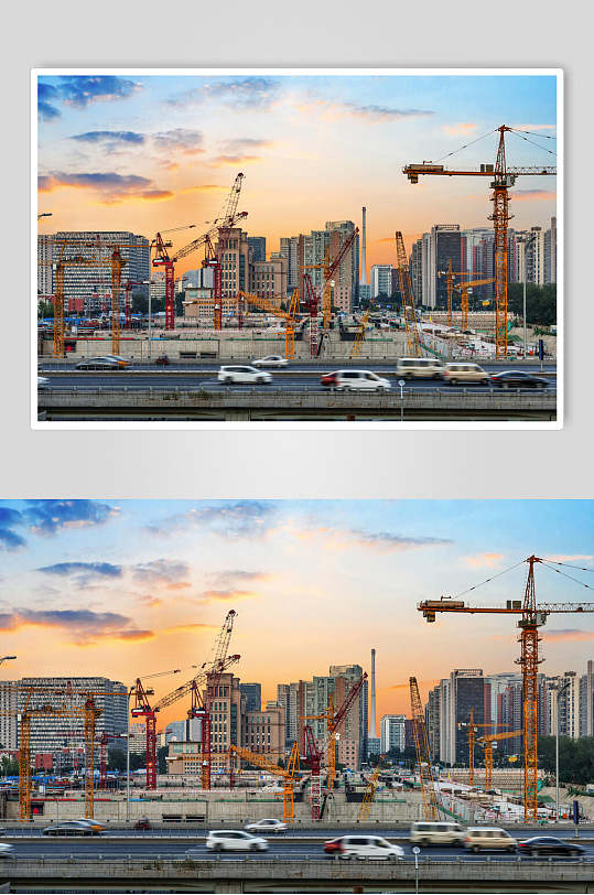 城市建筑施工现场塔吊