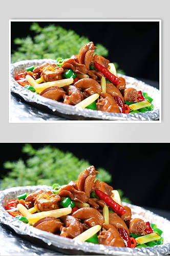 川铁板酱汁法国蜗牛食物高清图片